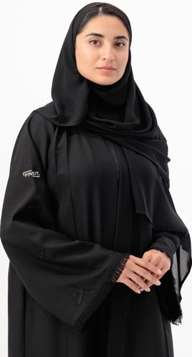 عباية برج الميزان تطريز أسود