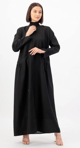 عباية جيوب كسرات وأزرار بـ الأكمام