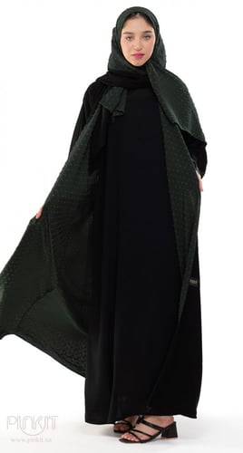 عباية وجهين (دبل فيس) أخضر وأسود