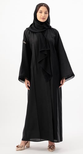 عباية برج الجدي تطريز أسود