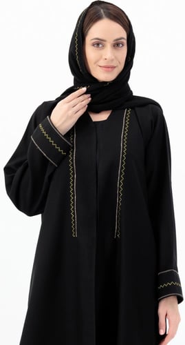 عباية سوداء تطريزات سدو هادئة