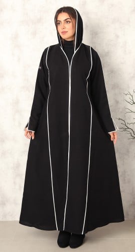 عباية نصف كلوش قيطان أبيض