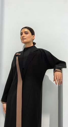 عباية ياقة لحمي ربع كلوش