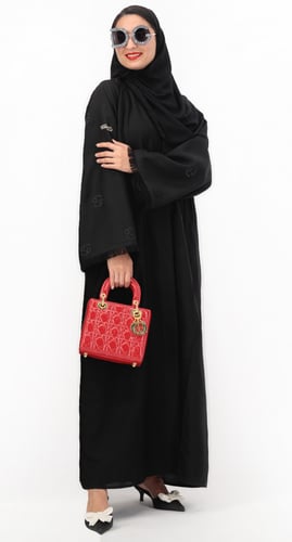 عباية برج السرطان تطريز أسود