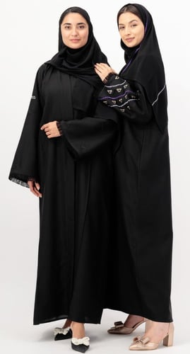 عباية برج الميزان تطريز أسود