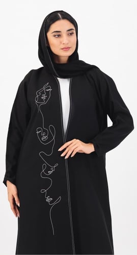 عباية بـ تطريزات وجه