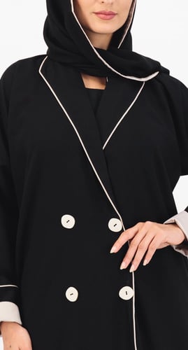 عباية معطف أزرار لؤلؤي