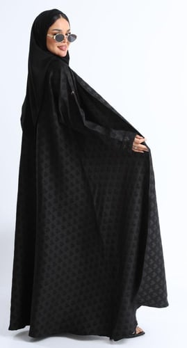 عباية نصف كلوش جاكار قلوب