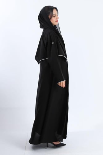 عباية ياقة مع جاكيت تحديد أبيض