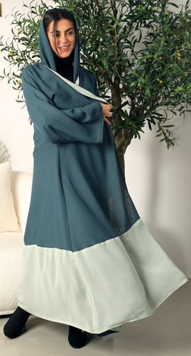 عباية دبل فيس تيفاني ناعم وتركواز