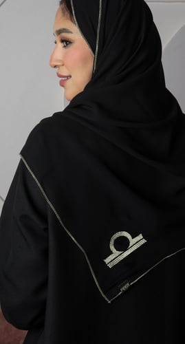 طرحة برج الميزان تطريز ذهبي