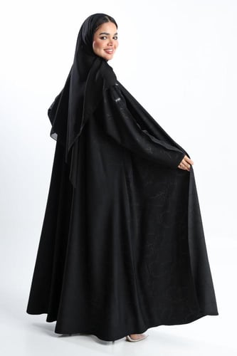 عباية سوداء جاكار أغصان