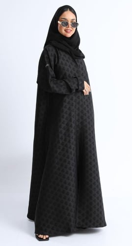 عباية نصف كلوش جاكار قلوب