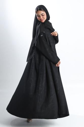 عباية سوداء جاكار أغصان