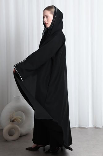 عباية أكمام مفتوحة تطريز مثلثات