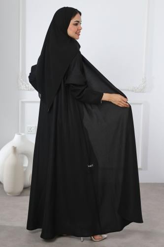 عباية سوداء لمعة ناعمة