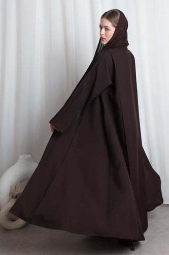 عباية بني محروق قيطان بارز من الأكمام والأمام والخ...
