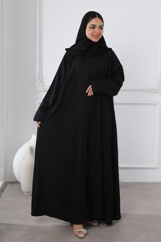 عباية سوداء لمعة ناعمة