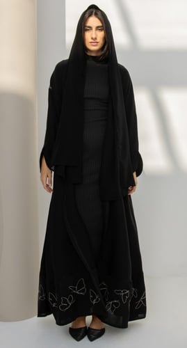 عباية كلوش تطريز فراشات