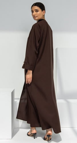 عباية أنيقة كريب بني