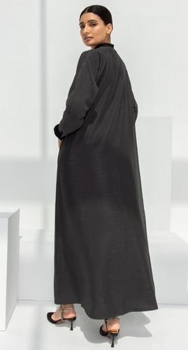 عباية دبل فيس رمادي وأسود