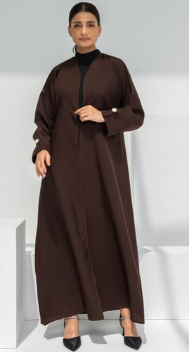 عباية أنيقة كريب بني