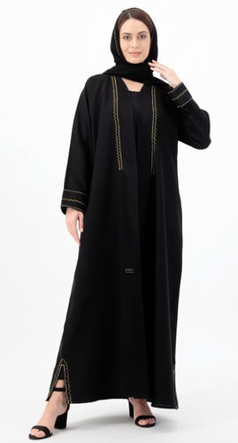 عباية سوداء تطريزات سدو هادئة