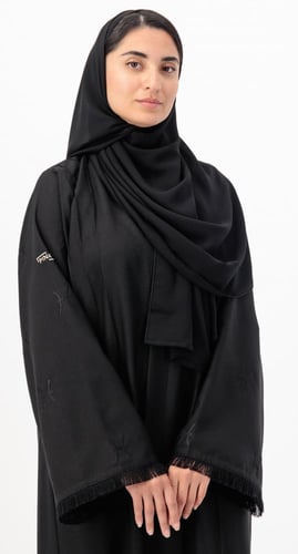 عباية برج الحوت تطريز أسود