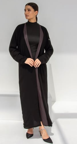 عباية دبل فيس بني عودي وأسود