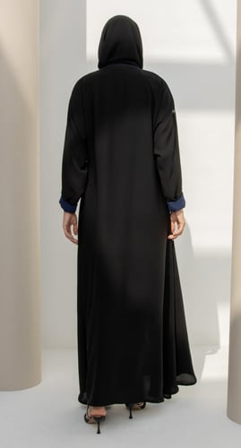 عباية كلوش أكمام كحلي