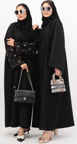 عباية برج الثور تطريز أسود