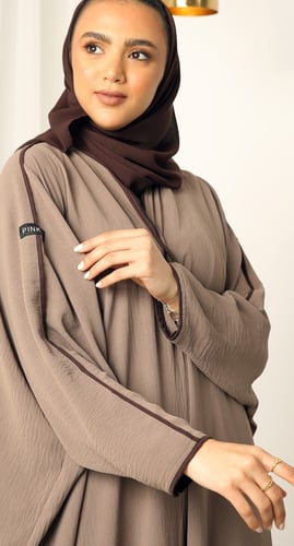 عباية نصف بشت كريب أمريكي رملي
