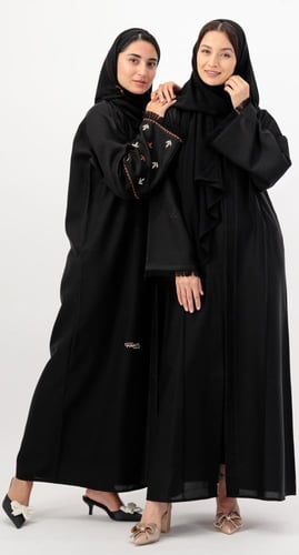 عباية برج العذراء تطريز أسود