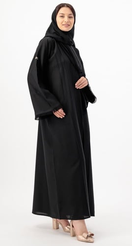 عباية برج العذراء تطريز أسود