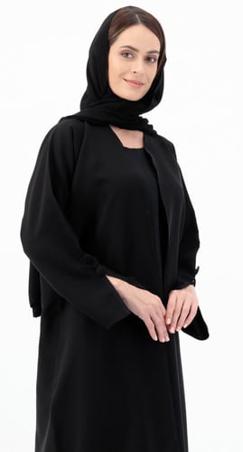 عباية سوداء أزرار من الخلف