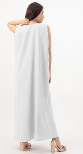 فستان عباية أبيض