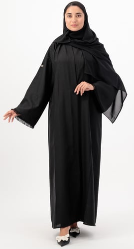 عباية برج الميزان تطريز أسود