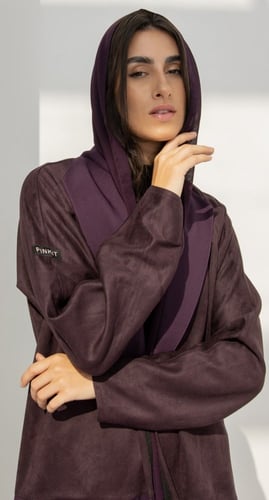 عباية شتوية كلوش شامواه بنفسجي