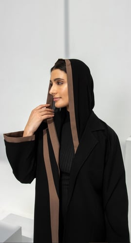 عباية ياقة لحمي ربع كلوش