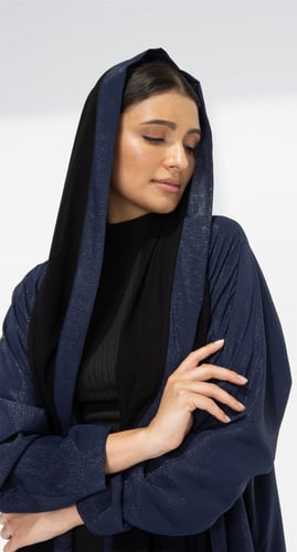 عباية دبل فيس كحلي وأسود