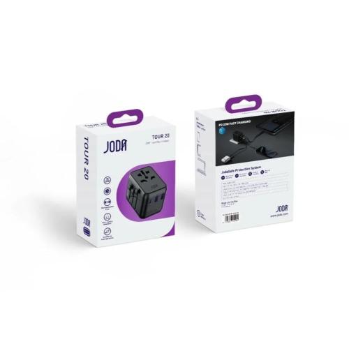 JODA multi-input travel plug 20W with two USB port...