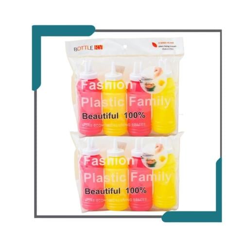 طقم علب كاتشب بالوان متعددة 8 قطع