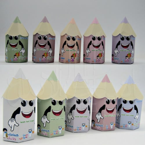 توزيعات العودة للمدارس علبة على شكل قلم تلاوين يوج...