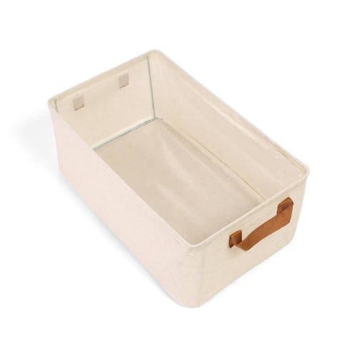 سلة تخزين قماشية قابلة للطي لون بيج | 20*28*47 سم