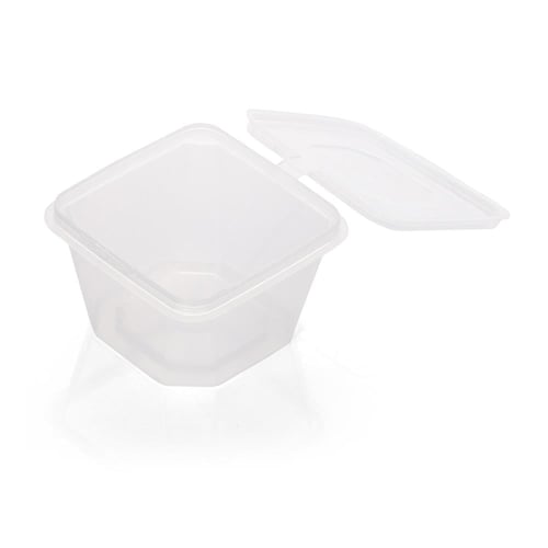 علب بلاستيك بغطاء متصل -(50) حبة