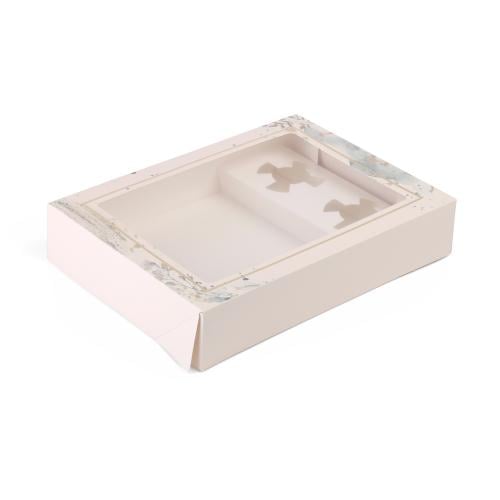 علبة شوكلاتة كبيرة فاخرة بنافذة شفافة لون بيج-(12)...