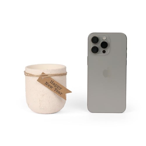 شمعة فاخرة بقالب سيراميك دائرية مرتفعة