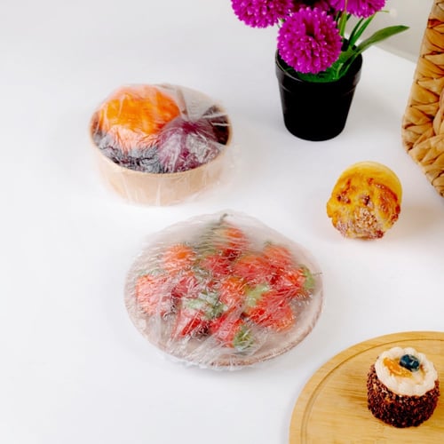 مجموعة (100)غطاء بلاستيك شفاف للصحون - 38 سم