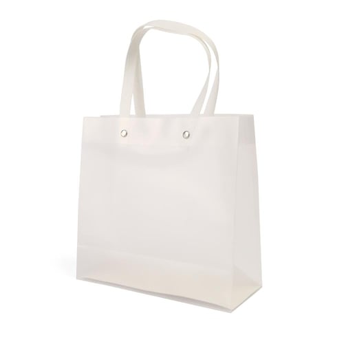 مجموعة(6) أكياس هدايا حجم وسط شفافة بمسكة يد بيضاء