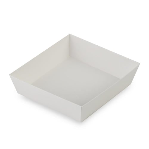 علب ورق بيضاء مربعة بغطاء منفصل شفاف -(10) حبة